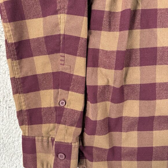 Lululemon Shirt Mens Large L Brown Red Performance Commission Flannel Stretch - Picture 2 of 5